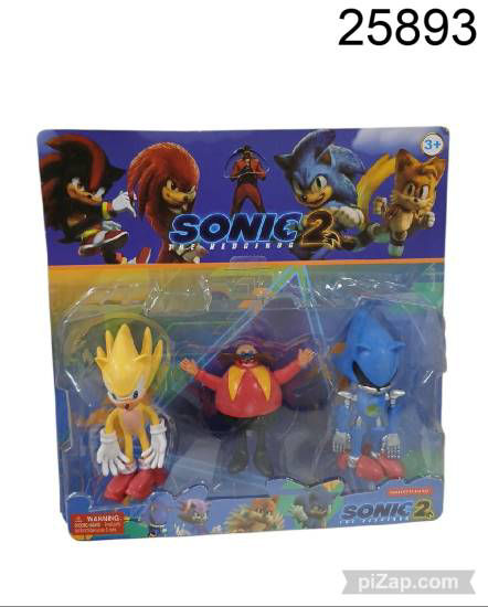 Imagen de MUÑECO SONIC X3 BLISTER 3.26